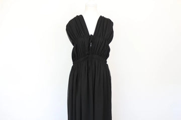 Black Cinched-Waist A-Line Maxi Dress | Brand new