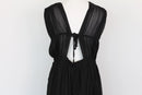 Arlow black sleeveless A-line maxi dress with cinched waist-4