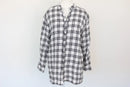 Paramount white/black linen-style checkered long-sleeved shirt - L-1