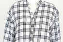 Paramount white/black linen-style checkered long-sleeved shirt - L-3