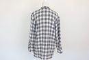 Paramount white/black linen-style checkered long-sleeved shirt - L-4