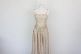 Arlow pink and green floral print A-line strap maxi dress - S - 0