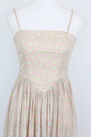 Arlow pink and green floral print A-line strap maxi dress - S-4
