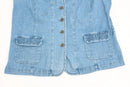 Medium blue denim waistcoat with embroided details - XL-4