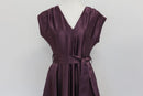 Purple satin evening gown-2