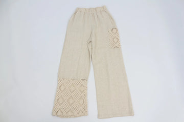 Stone Print Lightweight Embroidered Cotton Pants – S