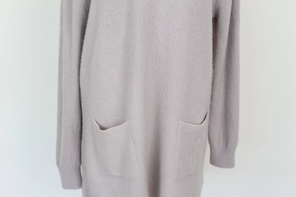 Light grey long-sleeved light-weight jersey with pockets - L