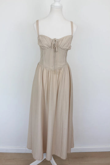 Stone Corset Bodice Strappy Maxi Dress – Size S | Brand new - 0