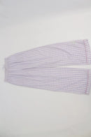 Purple checkered pants with elastic and drawstring - S-1