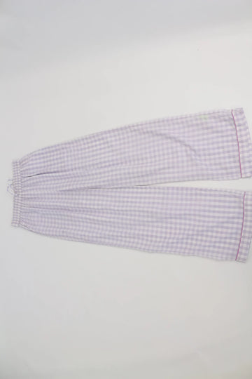 Purple Checkered Drawstring Pants – S