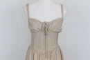 Arlow stone-coloured strap maxi dress with corset and zip - S-3