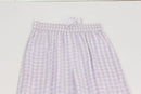 Purple checkered pants with elastic and drawstring - S-2