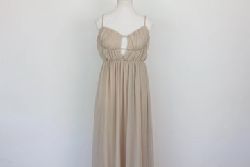 Beige Strappy A-Line Maxi Dress – Size M | Thrift Finds