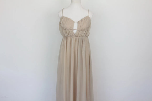 Arlow beige A-line strap maxi dress - M
