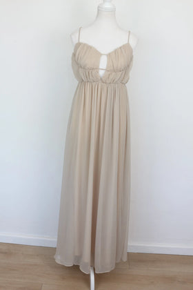 Arlow beige A-line strap maxi dress - M - 0