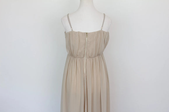 Arlow beige A-line strap maxi dress - M