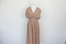 Paramount beige A-line sleeveless dress with elastic waistband - M-1