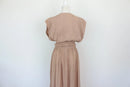 Paramount beige A-line sleeveless dress with elastic waistband - M-4