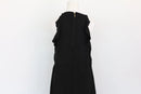 Black A-line strap midi dress with vertical frills - L-3
