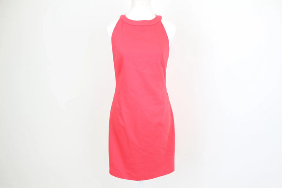 ZARA coral pink bodycon dress with low cut back - M