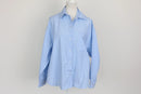 Blue and white striped long-sleeved shirt - L-1