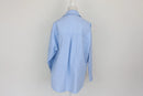 Blue and white striped long-sleeved shirt - L-4