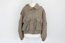 Grey polyester cropped jacket with large breast pockets - M-1