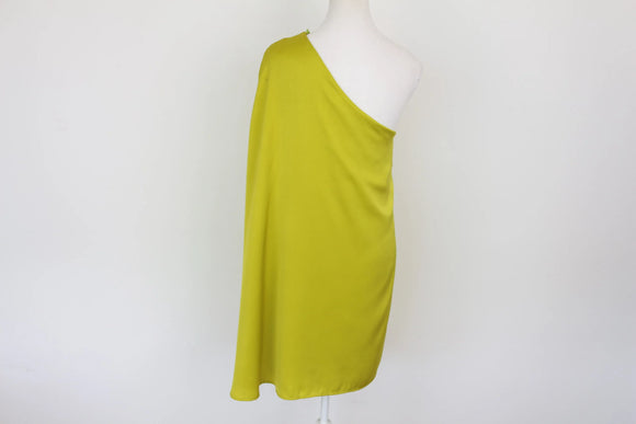 Lime green asymmetrical mini dress - L