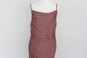 Pale purple ruched form-fitting midi dress - XL - 0