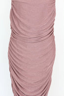 Pale purple ruched form-fitting midi dress - XL-4