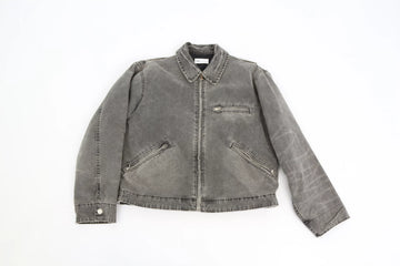 Zara Grey Denim Zip-Pocket Jacket – Size 28