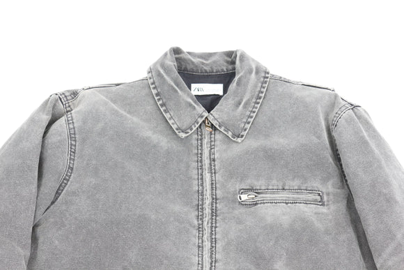 ZARA grey denim jacket with zip pockets - 28