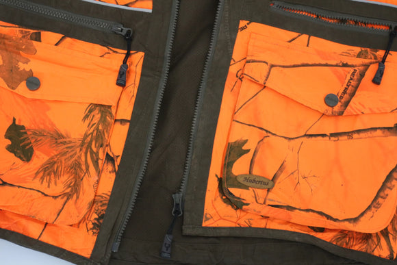 Hubertus orange hunting vest with Realtree camouflage pattern - XL