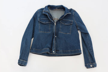 Laura Torelli Dark Blue Denim Zip Jacket – M
