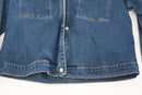 Laura Torelli dark blue denim jacket with zipper - M-3