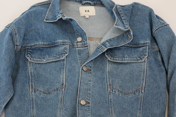 Two-Tone Light Blue & Grey Denim Jacket – M - 0