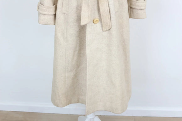 Cream long vintage coat - 14