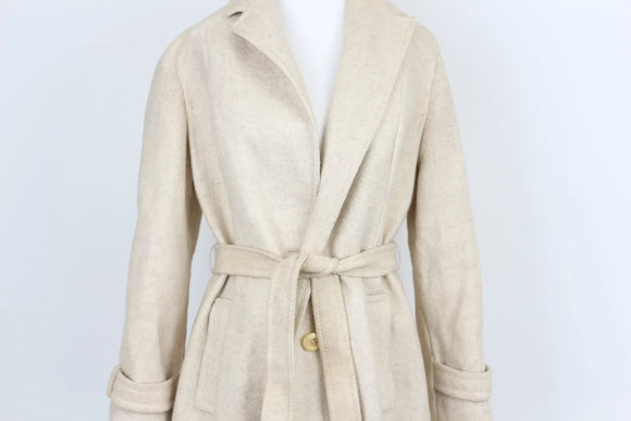 Cream long vintage coat - 14