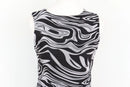 Black and white patterned sleeveless form-fitting maxi dress - M-5