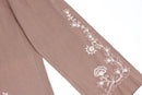 Paramount brown cotton pants with white embroidery - S-2