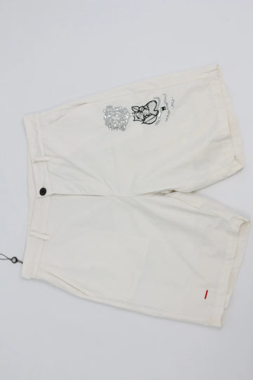 Bogart White High-Waisted Sequin Embroidered Shorts – M