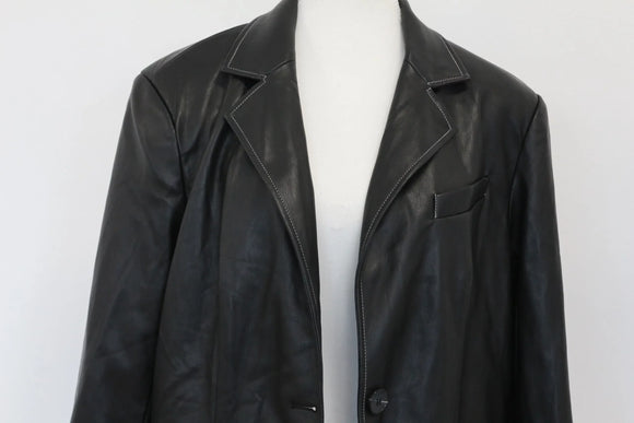 Faux leather blazer style jacket - 36