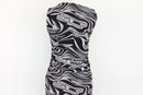Black and white patterned sleeveless form-fitting maxi dress - M-7