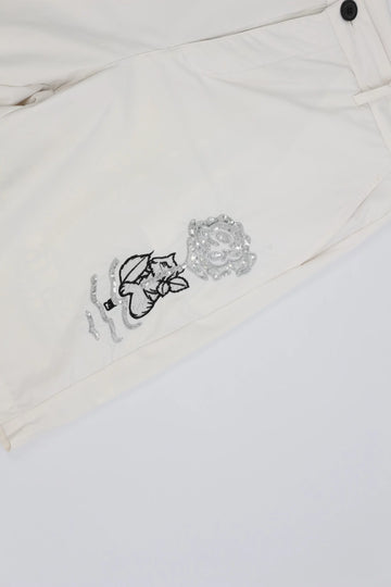 Bogart White High-Waisted Sequin Embroidered Shorts – M - 0