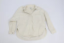 ZARA white denim shirt with silver snap buttons - S-1