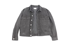 C&A black denim jacket with engraved silver buttons - L