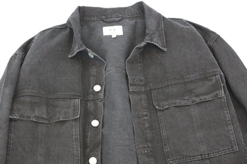 C&A black denim jacket with engraved silver buttons - L - 0