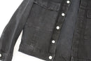 C&A black denim jacket with engraved silver buttons - L-3