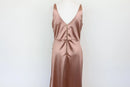Rose gold form-fitting strap dress with slit - XL-4