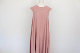 Pastel pink A-line sleeveless maxi dress - L